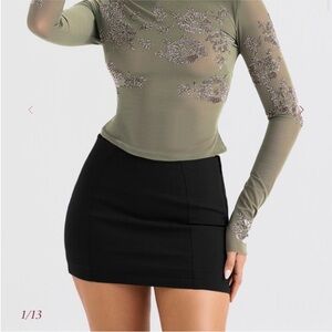 House of CB Nisha Black Sculpting Mini Skirt